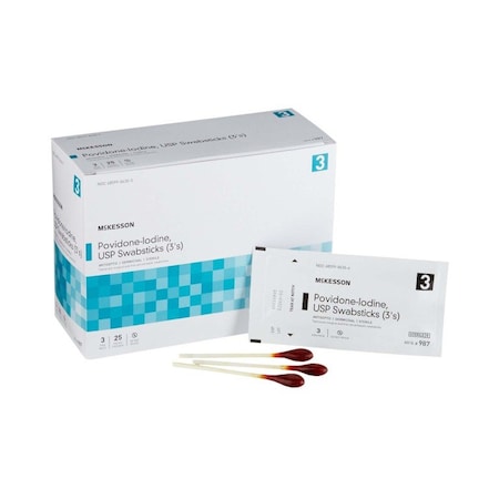 Mckesson Impregnated Swabstick 3 Pack 10% Strength, Sterile, 3PK 987
